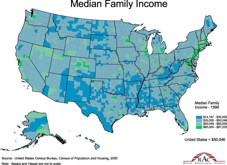 Income breakdown map - 2004