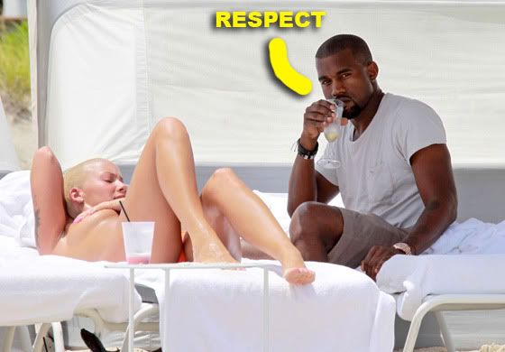 So yeah earlier today Kanye West and his freaky sextoy Amber Rose were 
