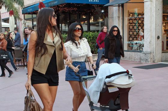 Anyway Kholoe Kourtney were spotted showing off their legs as they walked