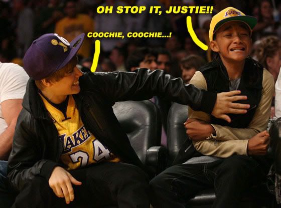 justin bieber and jaden smith lakers. Jaden Smith struck the lottery