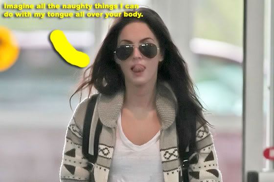 Megan Fox Shows Off Her Sexy Tongue Vancouver Airport