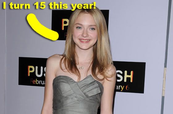 Dakota Fanning's 15th birthday is actually less than a month away 