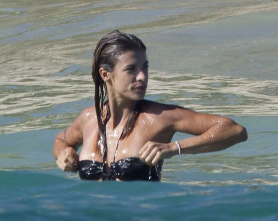 While George Clooney focuses george clooney girlfriend bikini. While George Clooney focuses