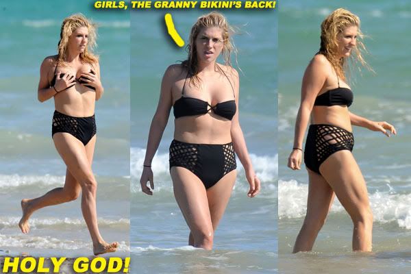 kesha bikini. Kesha Rocks A Granny Bikini In