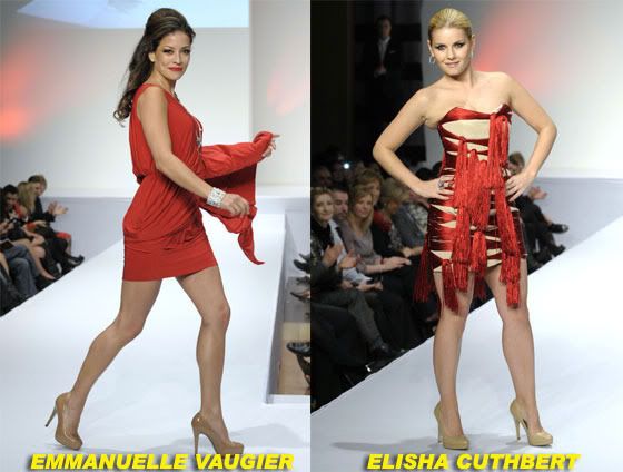 Emmanuelle Vaugier Elisha Cuthbert at'The Heart Truth' fashion show held
