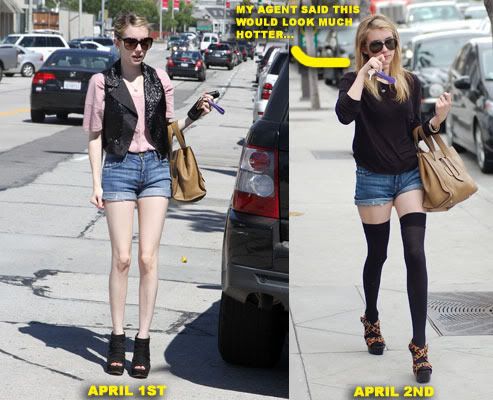  let me reference leggy photos of Emma Roberts from earlier in the week