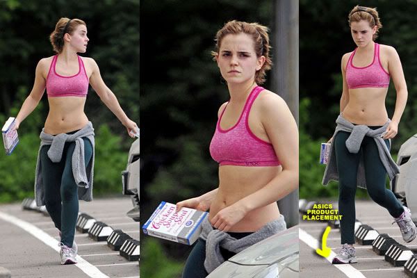 Emma Watson Reads Chicken Soup for the Soul Rocks Asics During Workout