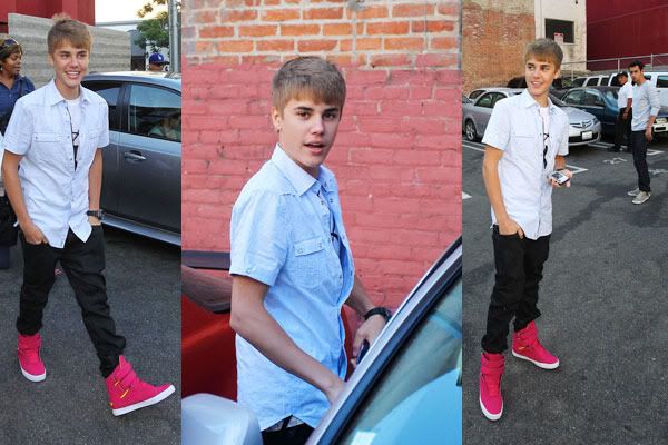 Back-To-School Kicks: Justin Bieber Rocks Hot Pink Kicks To Katsuya!