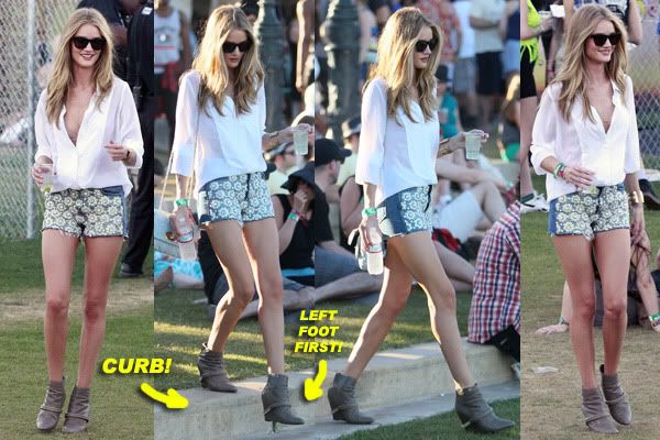 Rosie HuntingtonWhiteley is at it again with her impromptu catwalks as she 