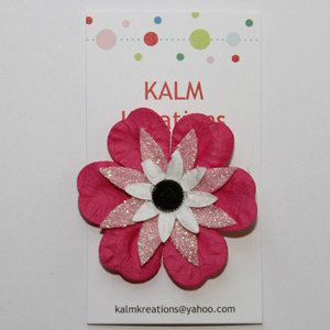 Pink and White Flower Clip