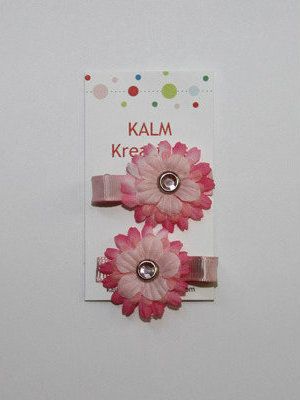 Set of Pink Flower Clips