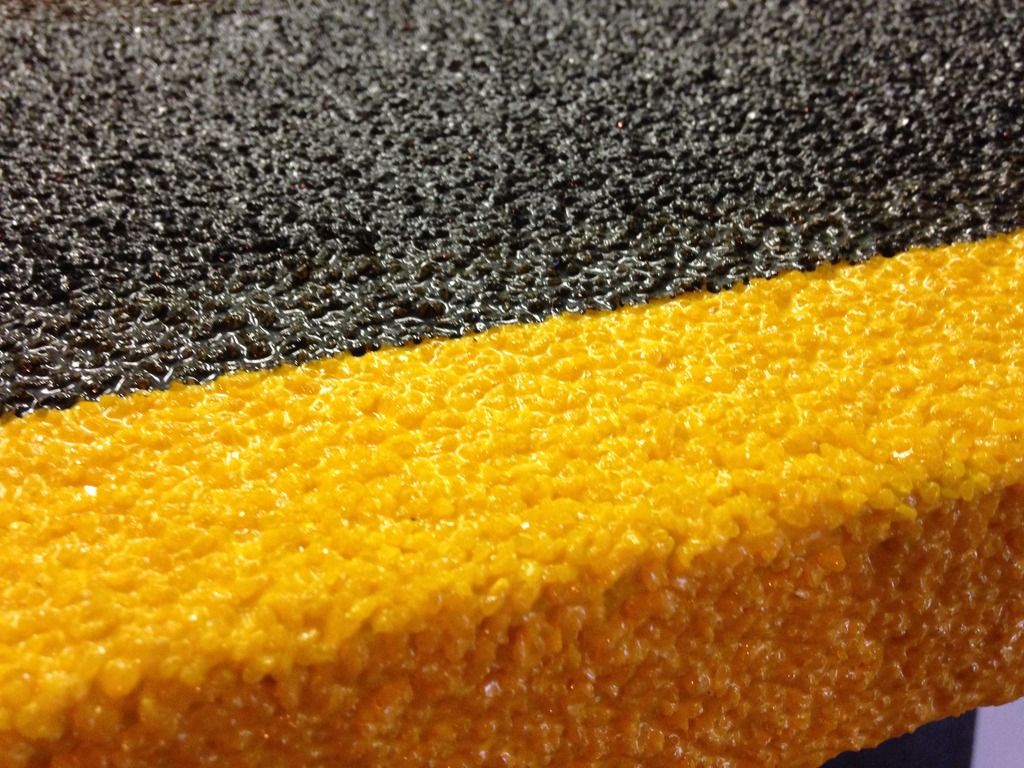 Fiberglass Heavy Duty Coarse Grit Step Cover Black with Yellow Nosing