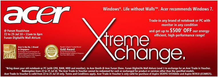 The Singapore Gadget Talk Show: acer Xtreme Xchange: Get a new acer!