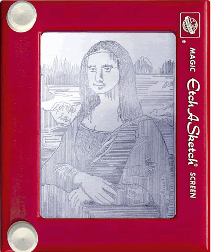 Mona Lisa Etch-A-Sketched