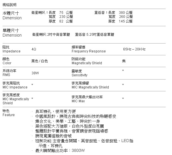 JS 淇譽 牡丹系列◤雙喜圓滿◢ 三件式 ?2.1聲道 多媒體電腦喇叭 JS3355 03