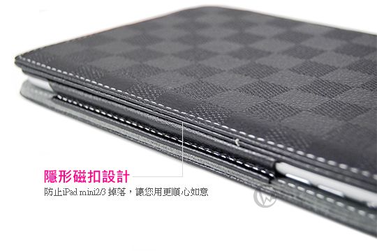 JetArt 捷藝 卡片夾層 商用站立式 iPad mini2/3 適用 保護套 大方格紋 (SAE030) 02
