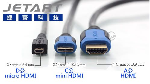 JetArt 捷藝 A公對A公 HDMI 1.4 連接線 1.2m 38