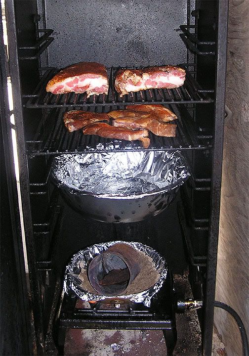 Brinkmann vertical charcoal smoker to gas conversion