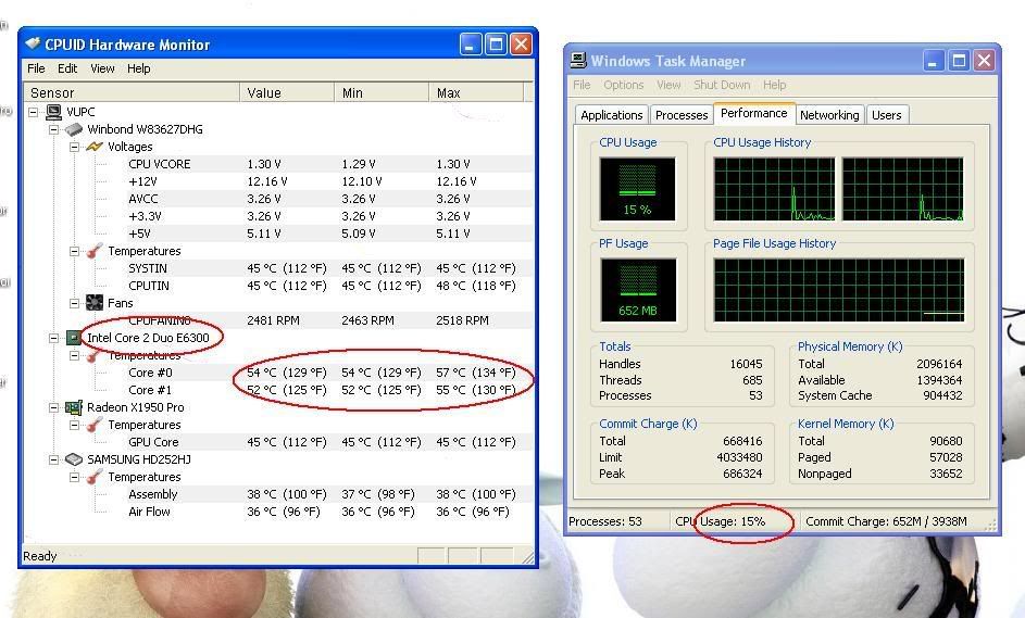 Help - Temp CPU E6300 luôn tầm 54-62*C