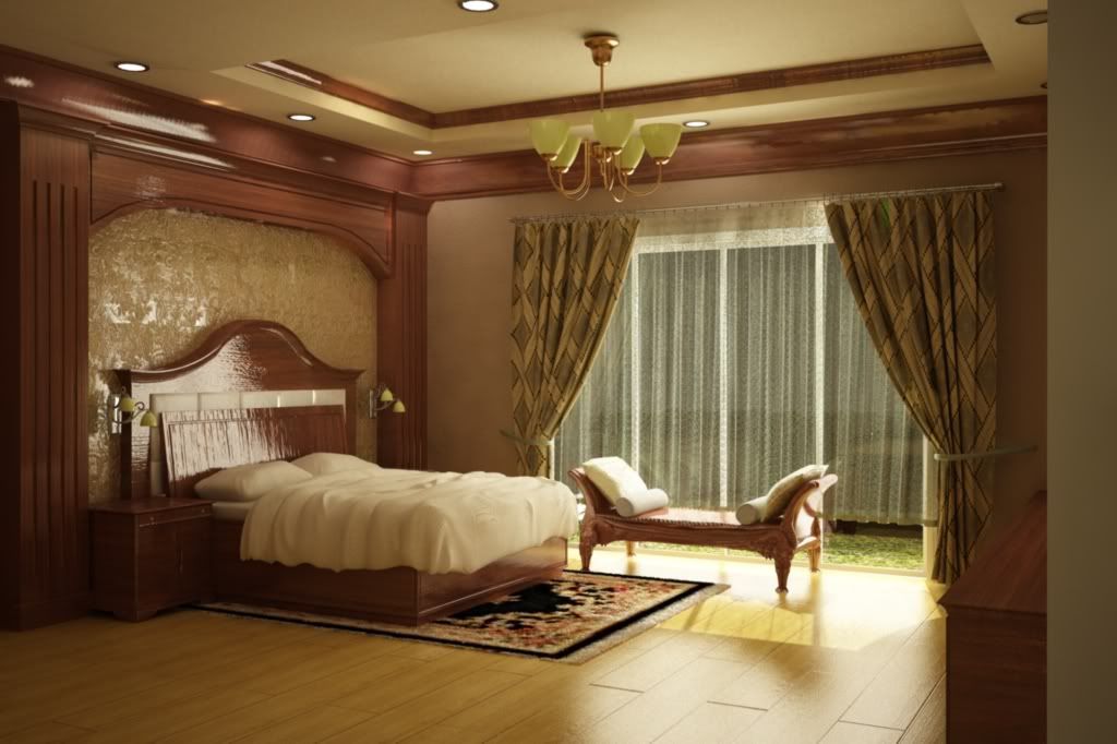 bedroom with wood full concept