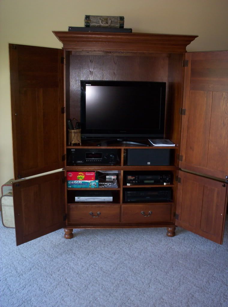 Converted our TV armoire into a bar/liquor cabinet - Home Decorating ...