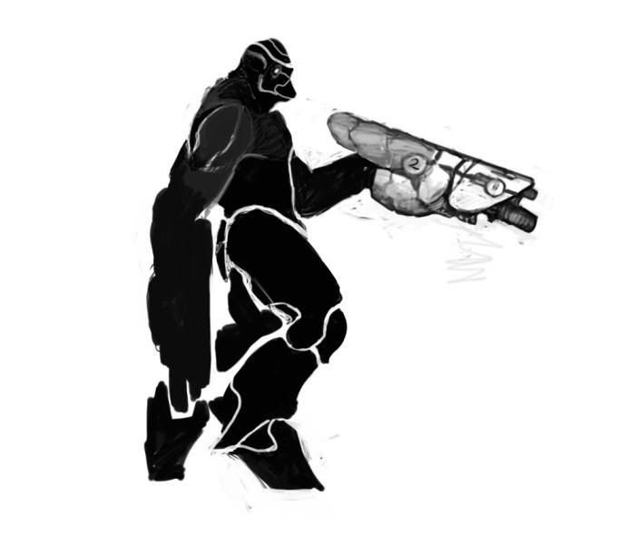 DSG 1350: Sci-Fi Props: DESIGN 5 INFANTRY WEAPONS/GUNS... ALSO, SHOW USER SILHOUETTE DSG 1350: Sci-Fi Props: DESIGN 5 INFANTRY WEAPONS/GUNS... ALSO, SHOW USER SILHOUETTE