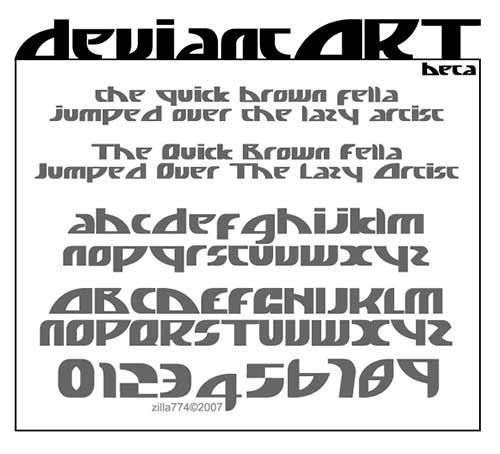 deviantzblack font preview,deviant art font,free font