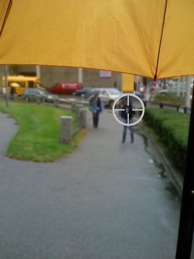 Прикольная штука к зонтику, которая позволяет превратить передвижение по городу или пересеченной местности в дождливую или солнечную погоду в увлекательное приключение... Прицел.