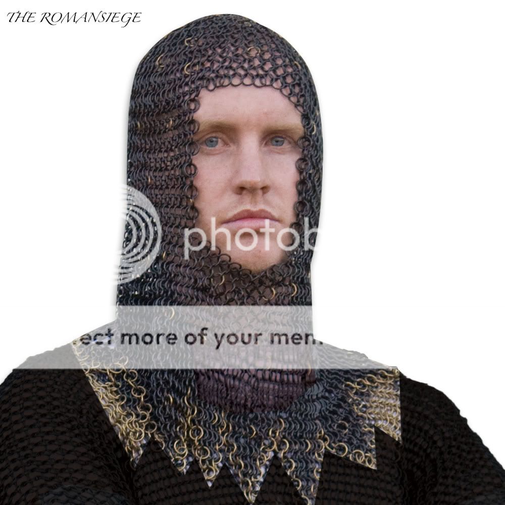 KNIGHTS WEARABLE BLACK ARMOR CHAINMAIL COIF HEADPIECE  