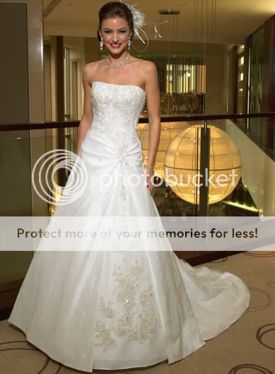 Dalzze Lace Sequins Satin Bridal Wedding Dress Gown NWT  